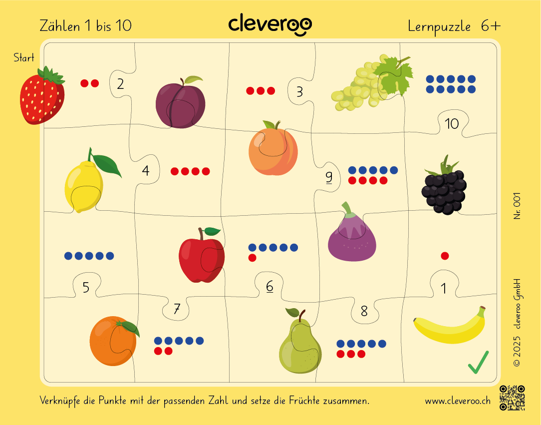 Lernpuzzle 01: "Zählen 1 bis 10"