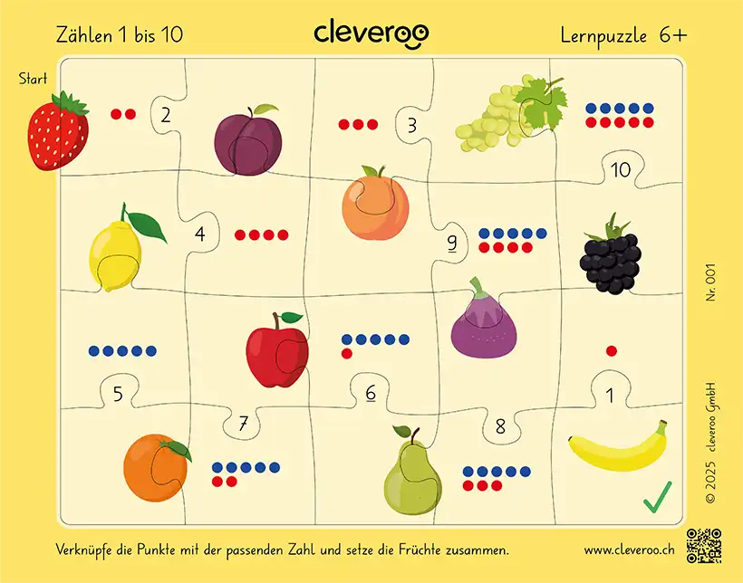Lernpuzzle 01: "Zählen 1 bis 10"