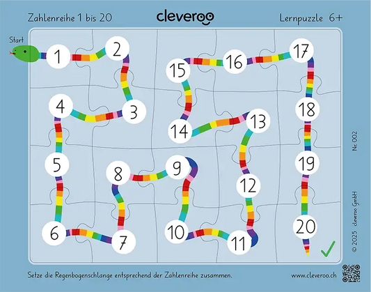 Lernpuzzle 02: "Zahlenreihe 1 bis 20"