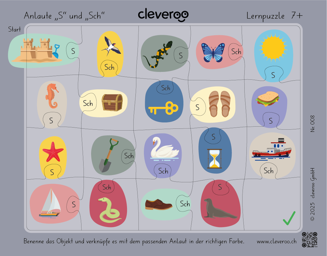 Lernpuzzle 08: "Anlaute S und Sch"