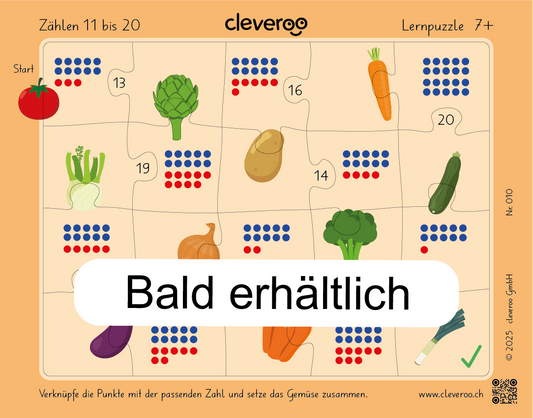 Lernpuzzle 10: "Zählen 11 bis 20"