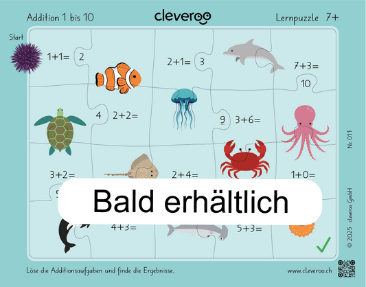 Lernpuzzle 11: "Addition 1 bis 10"