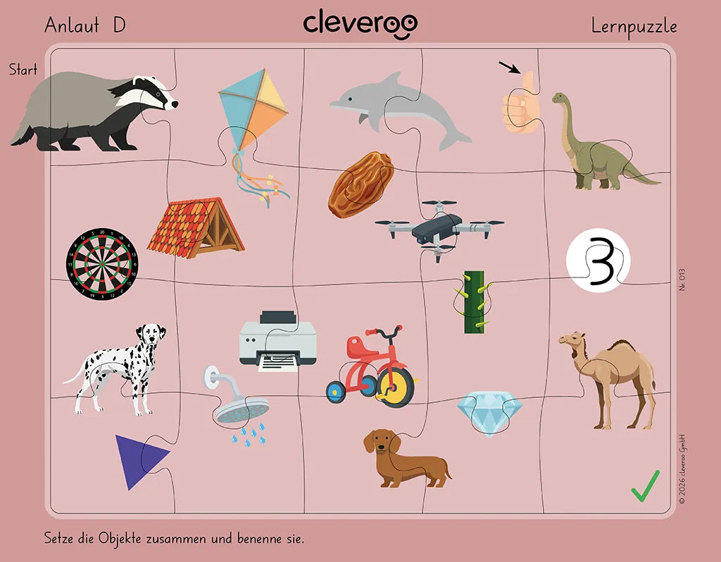 Lernpuzzle "Anlaut D"