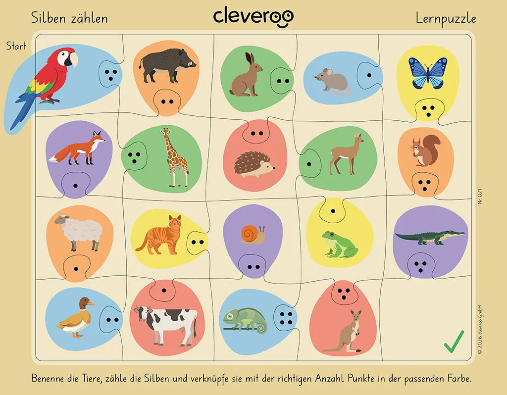 Lernpuzzle "Silben zählen"