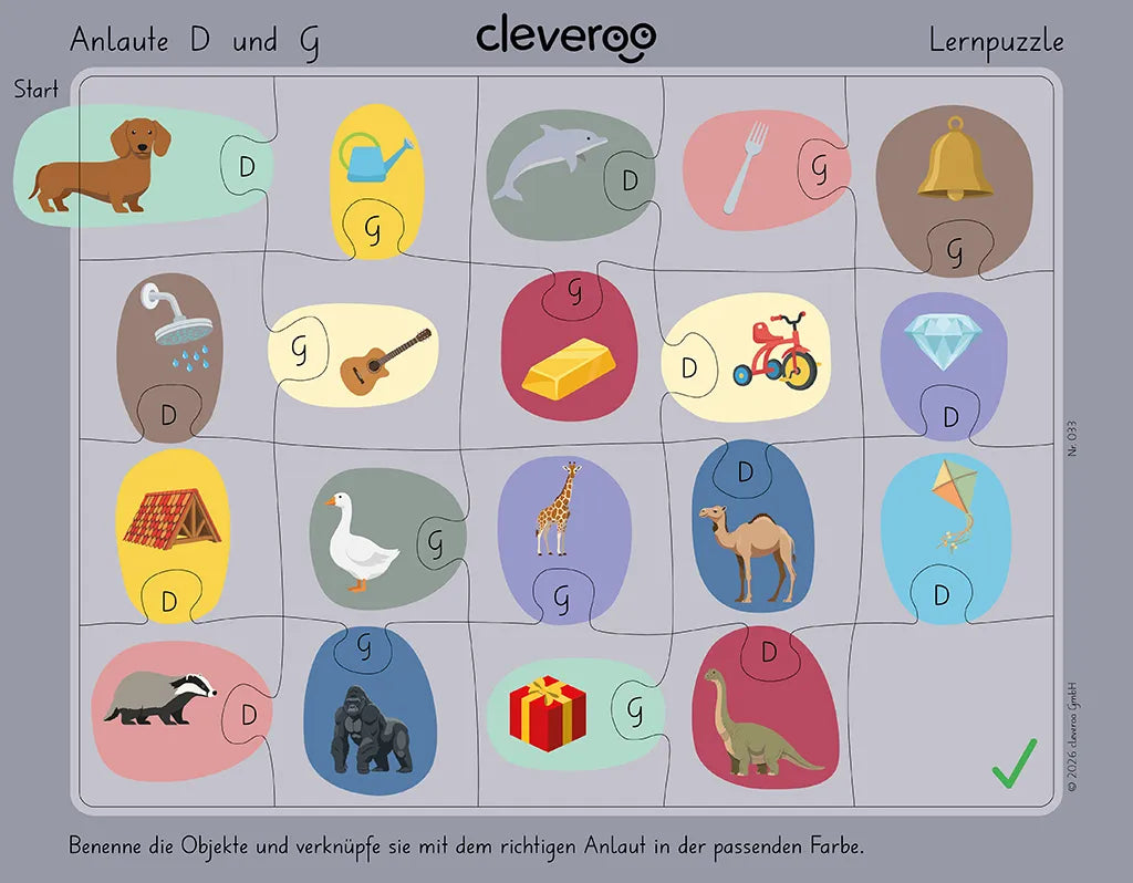 Lernpuzzle "Anlaute D und G"