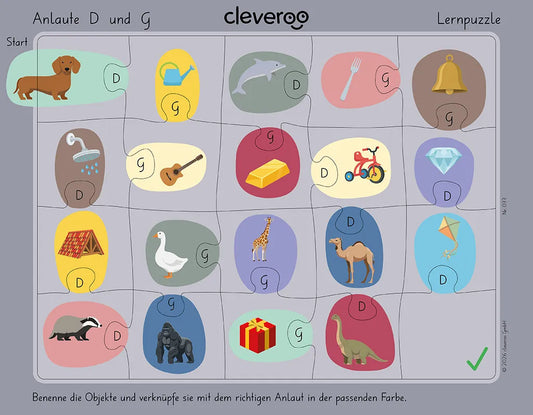 Lernpuzzle "Anlaute D und G"