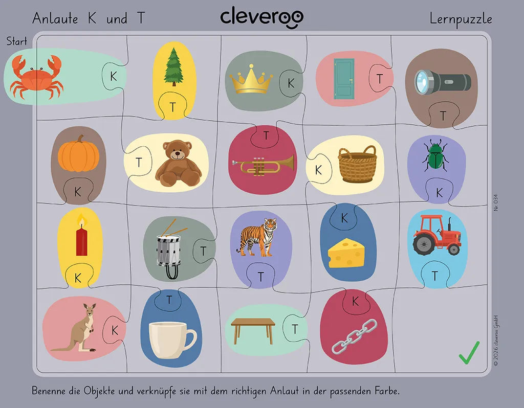 Lernpuzzle "Anlaute K und T"