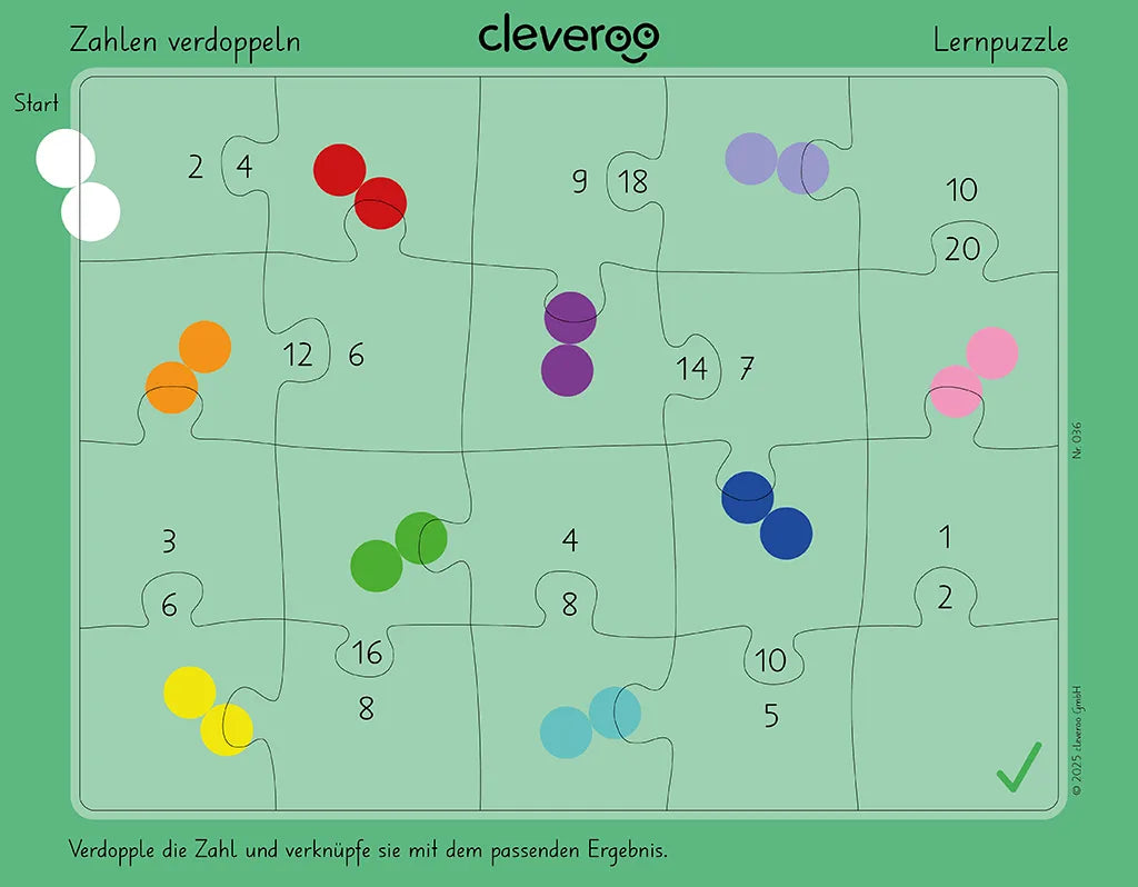 Lernpuzzle "Zahlen verdoppeln"