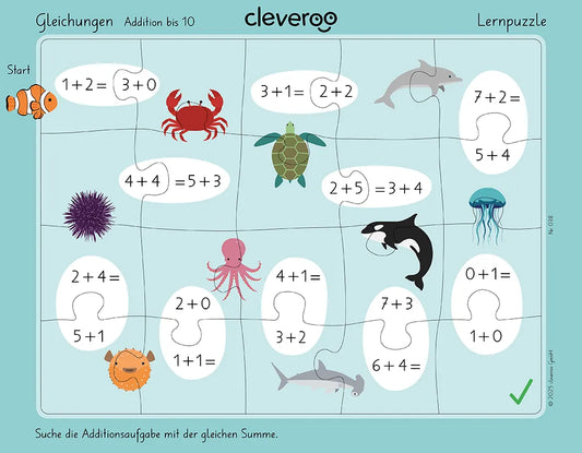 Lernpuzzle "Gleichungen - Addition bis 10"